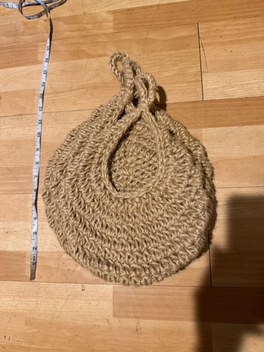 Set 3 Handwoven teardrop Jute Hanging Wall Baskets kitchen storage decor cottage
